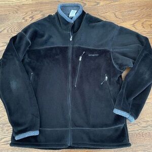Vtg Patagonia Men XL Regulator R4 Polartec Windbloc Fleece Full Zip Jacket Black